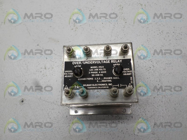 WILMAR 251X OVER/UNDER VOLTAGE RELAY 120/208V UNMP