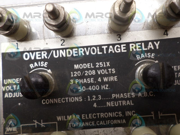 WILMAR 251X OVER/UNDER VOLTAGE RELAY 120/208V UNMP