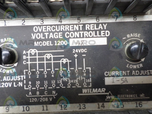 WILMAR 1200-4X OVERCURRENT RELAY 24VDC UNMP