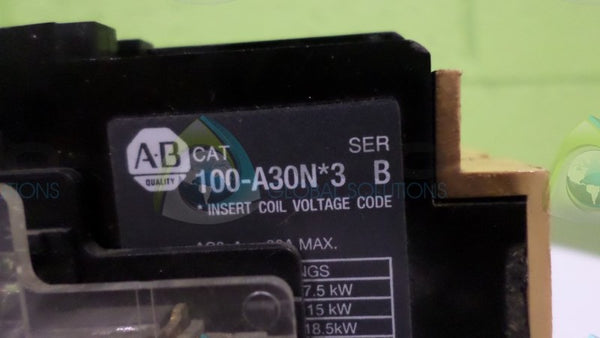 ALLEN BRADLEY 100-A30ND3 w/ 195-BA11 RELAY UNMP