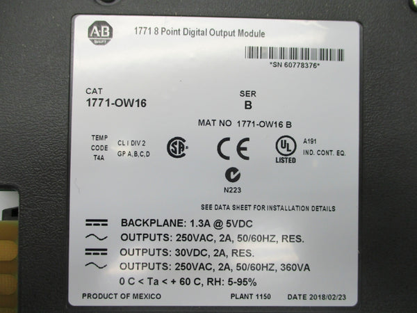 ALLEN BRADLEY 1771-OW16 SER. B NUPI
