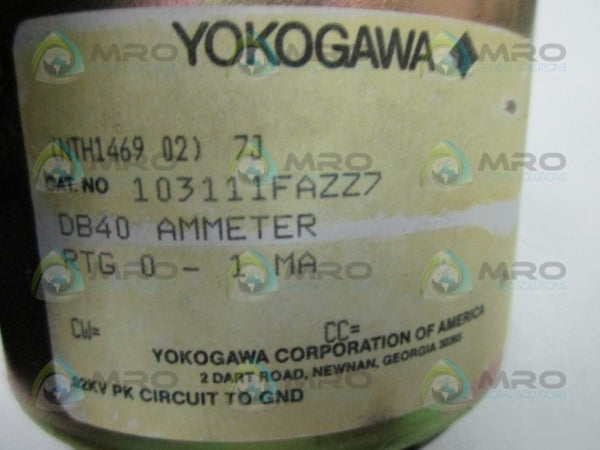 YOKOGAWA 103111FAZZ7 PANEL METER 0-100 UNMP