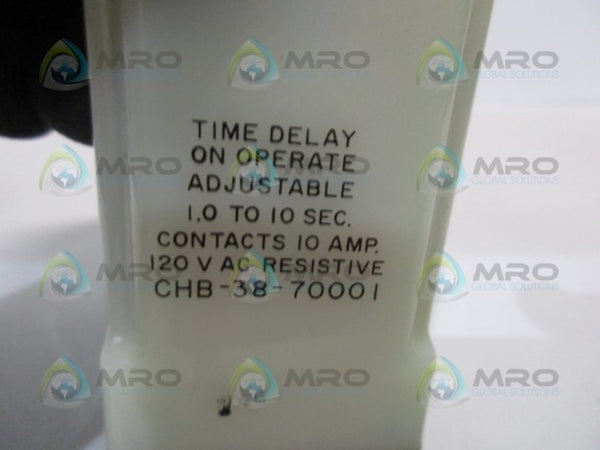 AMP CHB-38-70001 TIME DELAY RELAY (MISSING KNOB) UNMP