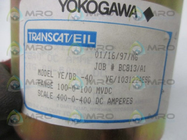 YOKOGAWA YE/DB-40 PANEL METER 400-0-400 DC AMPS NSMP