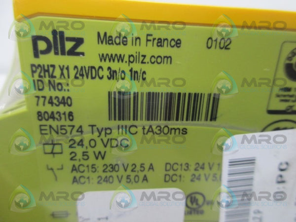 PILZ P2HZ-X1-24VDC-3NO-1NC SAFETY RELAY 240V/5AMP NSMP