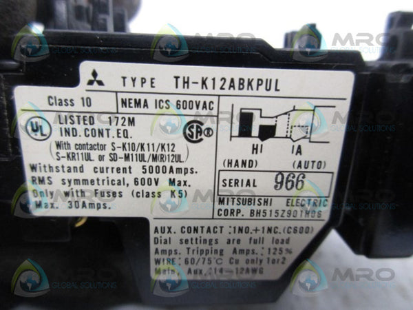 MITSUBISHI TH-K12ABKPUL THERMAL OVERLOAD RELAY  NSMP