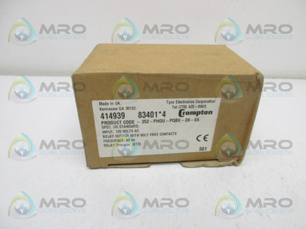 CROMPTON 252-PHOU-PQBX-C6-EA POWER TRIP RELAY 120V NSMP