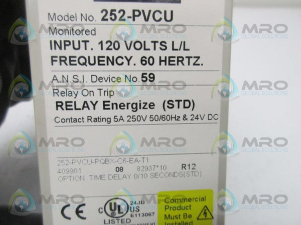 CROMPTON 252-PVCU-PQBX-C6-EA-T1 POWER TRIP RELAY NSMP