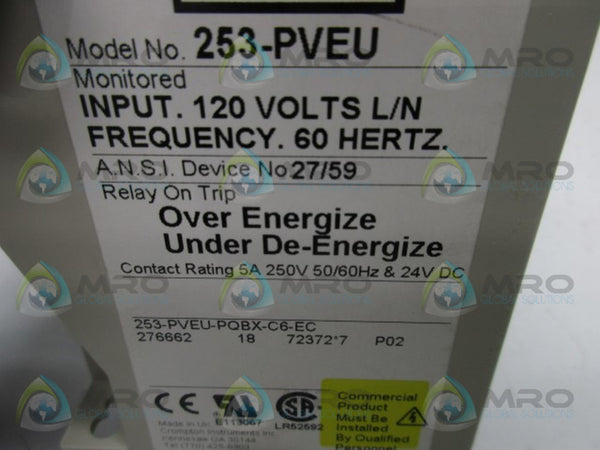 CROMPTON 252-PVEU-PQBX-C6-EC POWER TRIP RELAY NSMP
