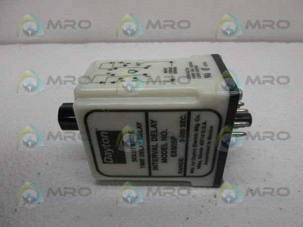 DAYTON 6X605F TIME DELAY RELAY 3-300 SEC UNMP