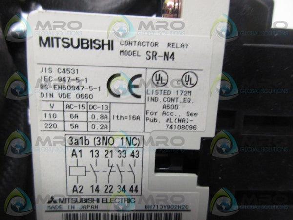 MITSUBISHI SR-N431AC120V CONTACTOR RELAY  NSMP