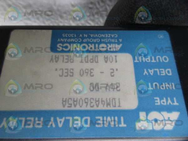 AIROTRONICS TDM4A360A5A TIME DELAY RELAY 24VDC .2-360 SEC.  UNMP