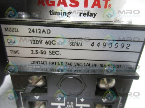 AGASTAT 24I2AD TIME DELAY RELAY 2.5-50 SEC. NSNP