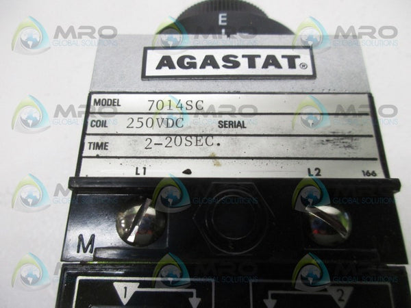 AGASTAT 7014SC TIME DELAY RELAY 2-20 SEC. NSNP