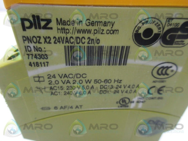 PILZ PNOZX2-24VAC/DC2N/O SAFETY RELAY NSNP