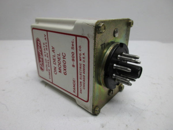 DAYTON 6X601C SOLID STATE TIME DELAY RELAY 9-900SEC (AS PICTURED) UNMP
