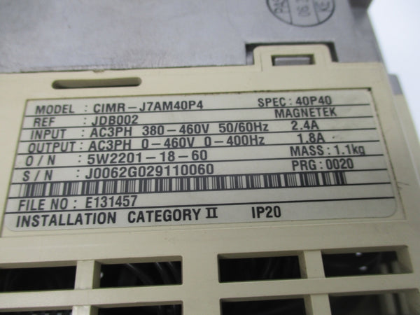 YASKAWA ELECTRIC CIMR-J7AM40P4 UNMP