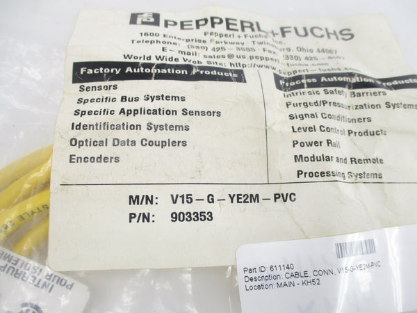 PEPPERL+FUCHS V15-G-YE2M-PVC 903353 NSMP