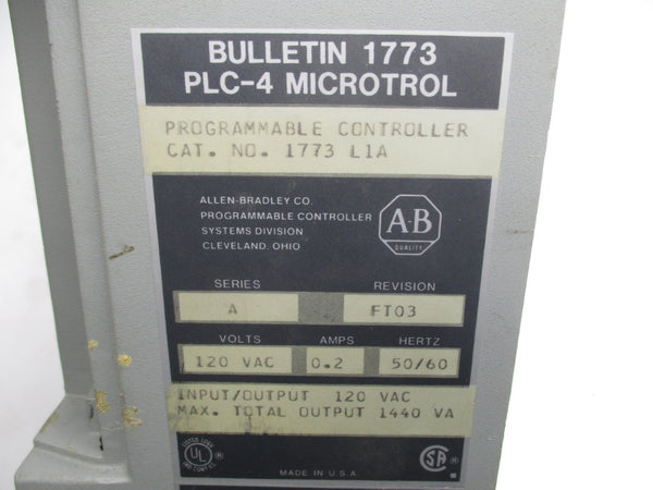 ALLEN BRADLEY 1773-L1A SER. A F/W B UNMP