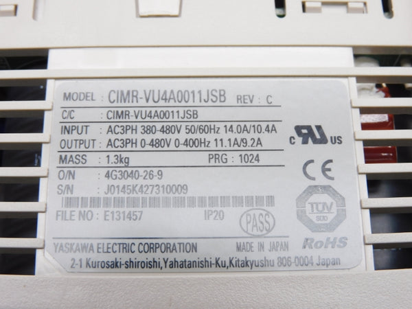 YASKAWA CIMR-VU4A0011JSB 380-480V 10.4/14.0A (NO COVER) NSMP