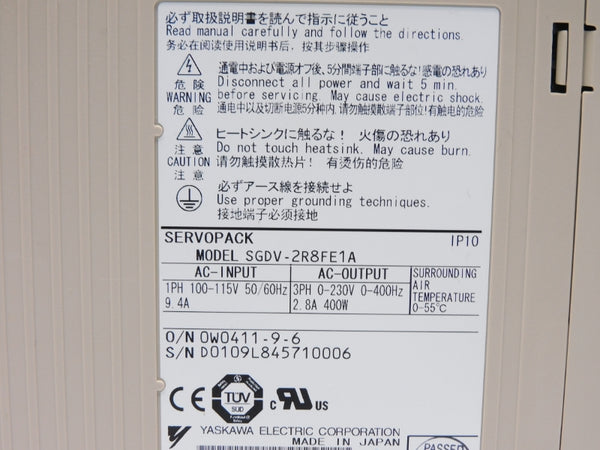 YASKAWA SGDV-2R8FE1A000000300 0-230V 9.4A NSMP