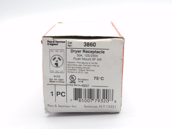 PASS&SEYMOUR LEGRAND 3860 125/250V 30A NSMP