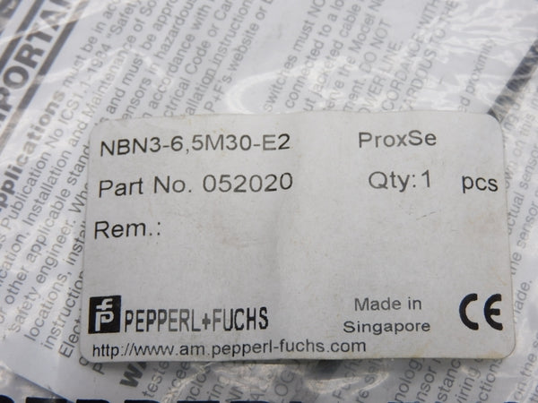 PEPPERL+FUCHS NBN3-6,5M30-E2 052020 NSMP