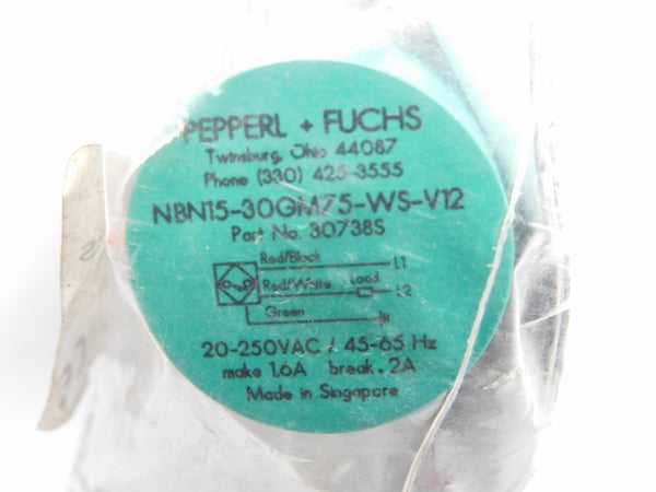 PEPPERL+FUCHS NBN15-30GM75-WS-V12 030738S 20-250VAC 2A NSMP