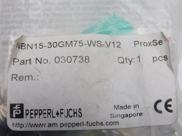 PEPPERL+FUCHS NBN15-30GM75-WS-V12 030738S 20-250VAC 2A NSMP