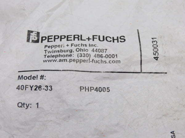 PEPPERL+FUCHS 40FY26-33 PHP4005 450031 10-30VDC NSMP