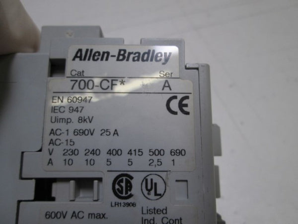 ALLEN BRADLEY CONTROL RELAY 110/120V 700-CF SER. A  UNMP