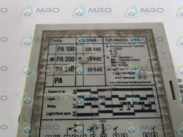 TELCO 115VAC OPTO AMPLIFIER PA200 UNMP