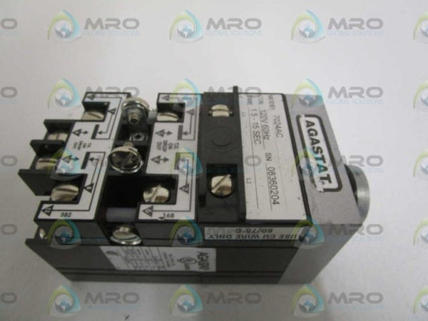AGASTAT 1.5-15SEC. 120V TIME RELAY RELAY 7024AC (AS PICTURED)  NSNP