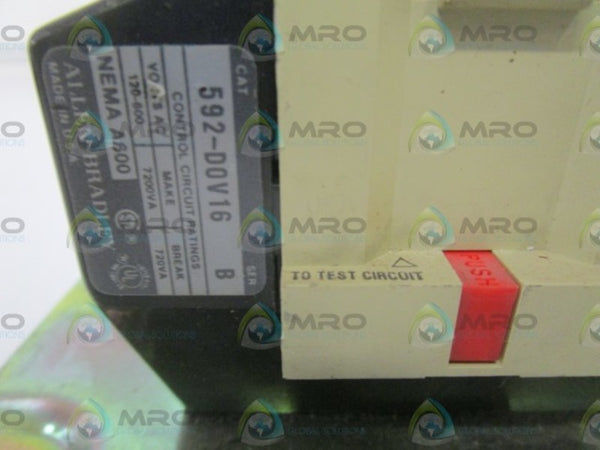 ALLEN BRADLEY 592-DOV16 SER. B OVERLOAD RELAY (TOP BROKEN AS PIC)  UNMP