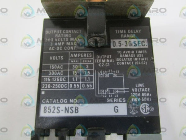 ALLEN BRADLEY 852S-NSB SER. G RELAY 0.5-30SEC (AS PICTURED)  NSNP