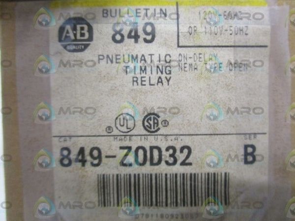 ALLEN BRADLEY 849-ZOD32 SER. B TIMING RELAY (AS PICTURED)  NSMP