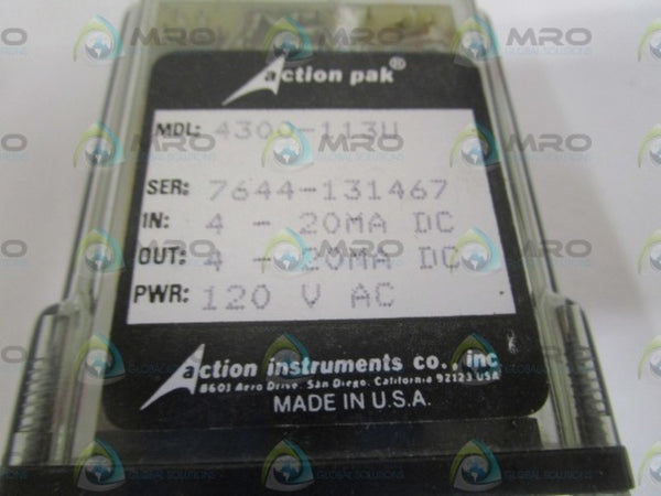ACTION PAK 4300-113U 120VAC RELAY  NSMP