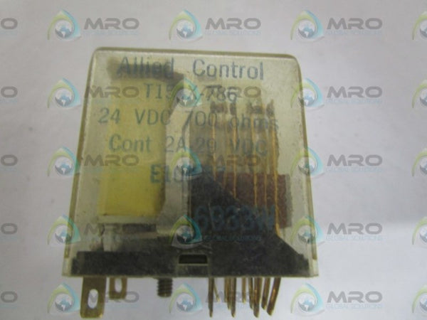 ALLIED CONTROL T154X-786 RELAY 24VDC 700OHMS  UNMP
