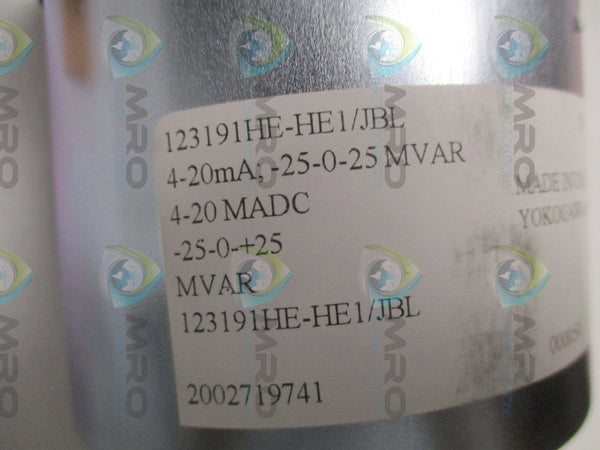 YOKOGAWA 123191HE-HE1/JBL PANEL METER -25-0-+25 MVAR NSMP