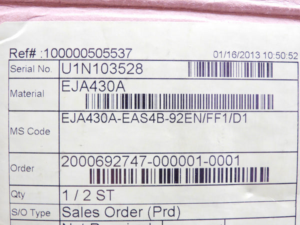 YOKOGAWA EJA430A-EAS4B-92EN/FF1/D1 NSMP