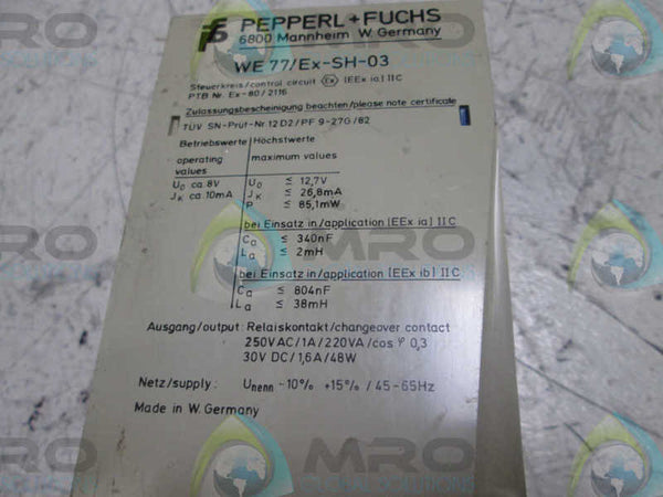PEPPERL+FUCHS WE77/EX-SH-03 SENSOR UNMP