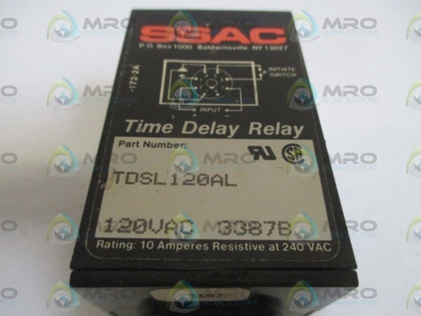SSAC TDSL120AL TIME DELAY RELAY UNMP