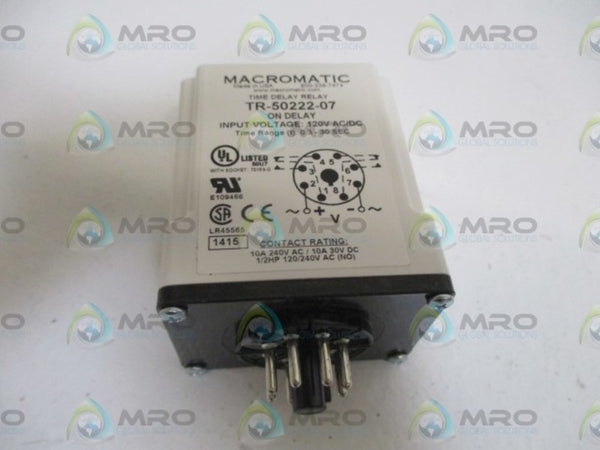 MACROMATIC TR-50222-07 TIME DELAY RELAY NSMP