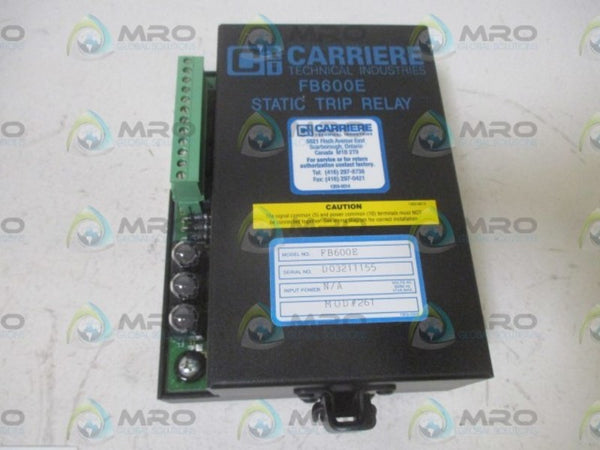 CARRIERE FB600E STATIC TRIP RELAY NSMP