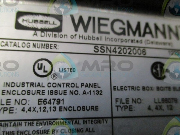 HUBBELL WIEGMANN SSN4202006 ENCLOSURE NSMP
