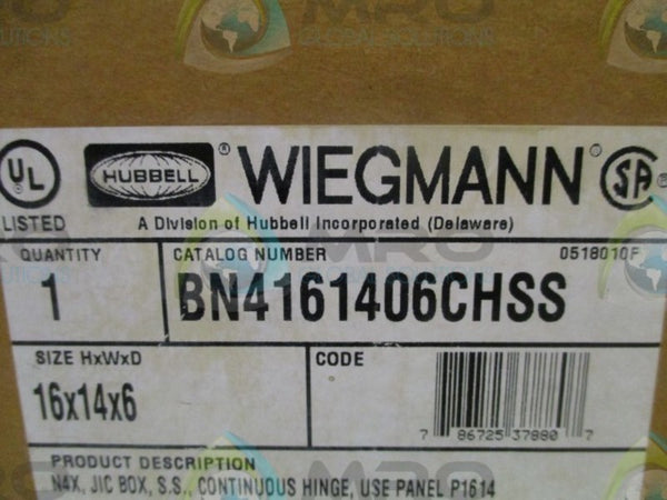 HUBBELL WIEGMANN BN4161406CHSS ENCLOSURE 16x14x6 NSMP