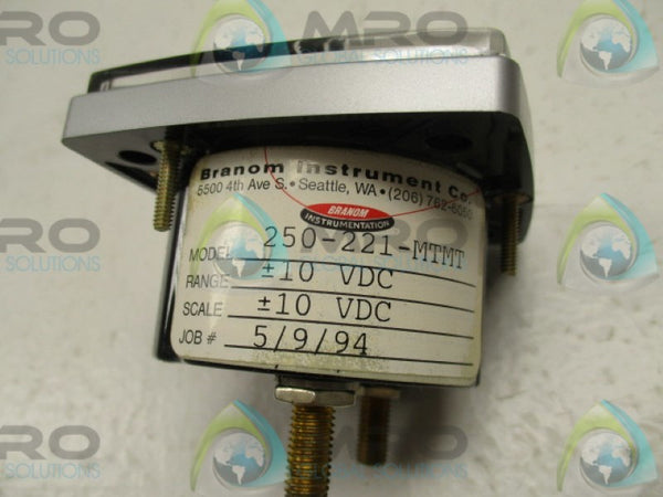 YOKOGAWA 250-221-MTMT ANALOG PANEL METER 10-0-10VDC NSMP