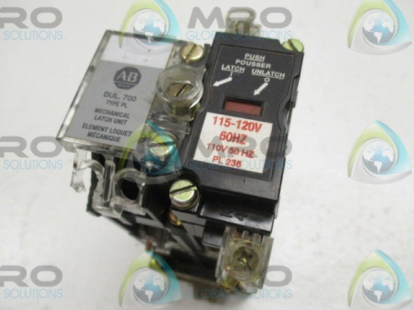 ALLEN BRADLEY 700-PL400A1 SER. D CONTROL RELAY 120VAC (AS PICTURED) UNMP