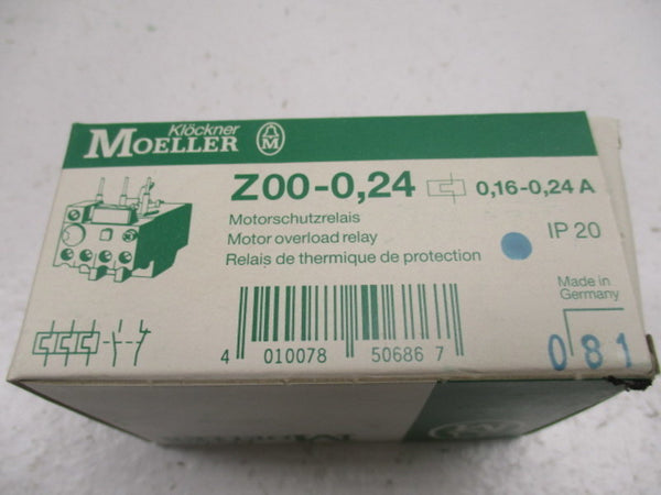 KLOCKNER MOELLER Z00-0,24 OVERLOAD RELAY 0,16-0,24A NSMP