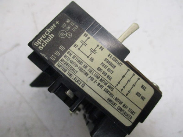 SPRECHNER SCHUH CT1U-10 OVERLOAD RELAY 3,2-4,8A UNMP